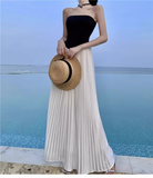 Simple Casual Design A-Line Women Strapless Dress HZ1024