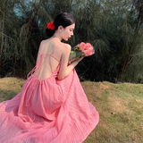 New Elegant Women Sexy Backless Beach Spaghetti Strap Dress HZ1024
