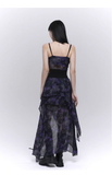 Fashion Design Sense Long Black Spaghetti Strap Dress HZ1024
