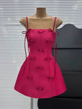New Fashion Bow Design A-line Spaghetti Strap Party Dresses Homecoming Dresses, HZ1024