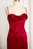 Enchanting Satin Backless Lace-up Mermaid Long Prom Dress Party Dress Evening Dress HZ1024
