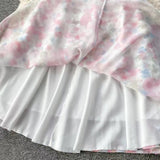 Seaside Holiday Sexy Halter top Mermaid Floral Skirt Two-piece Set HZ1024