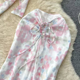 Seaside Holiday Sexy Halter top Mermaid Floral Skirt Two-piece Set HZ1024