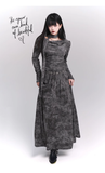New Simple Fashion Gray Design Long-sleeved Dress HZ1024