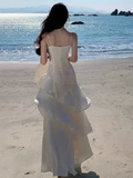 New Elegant Stylish Irregular Design Spaghetti Strap Dress HZ1024