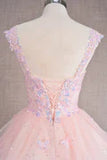 Cute Pink 3D Butterfly Design A-line Tulle Backless Short Homecoming Dress HZ1024