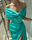 GLAMOROUS LONG OFF-THE-SHOULDER EVENING PARTY GOWNS LONG SLIT HZ1024