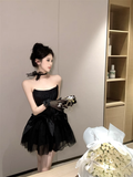 Vintage Tulle Design A-line Corset Strapless Homecoming Dress HZ1024