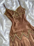 Vintage Embroidery Chiffon Spaghetti Strap Homecoming Dress Party Dress Cocktail Dress HZ1024