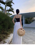 Simple Casual Design A-Line Women Strapless Dress HZ1024