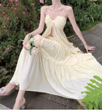 Simple Fashion Navel Design Casual Halter Dress HZ1024