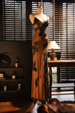 Vintage Elegant V-neck Applique Design Romantic Chiffon Evening Dress Prom Dress HZ1024
