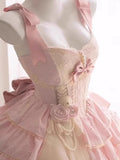 Vintage Pink 3D Flower Design A-line Sleeveless Homecoming Dress HZ1024