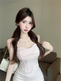 Fashion Pink Sweetheart Fluffy Hem Design A-line Strapless Homecoming Dress HZ1024
