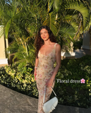 Simple Fashion Mermaid Floral Design A-line Women Dress HZ1024