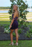 Vintage Purple Beaded Sweetheart Off-the-shoulder Sheath Homecoming Dress Party Dress Cocktail Dress HZ1024