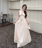 New French Summer Beach Holiday Sexy Mesh V-neck Dress HZ1024