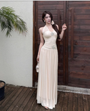 New French Summer Beach Holiday Sexy Mesh V-neck Dress HZ1024