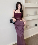 New Chic Holiday Style Mesh Patchwork Halter Slim Dress HZ1024