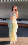 New Fashion Light Green Beach Holiday Casual Loose Halter Dress HZ1024