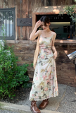 New Stylish Elegant Floral Design Spaghetti Strap Dress HZ1024