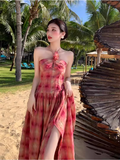New Fashion Design Beach Casual Split Spaghetti Strap Dress HZ1024