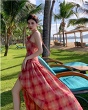 New Fashion Design Beach Casual Split Spaghetti Strap Dress HZ1024