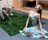 New Stylish Floral Design Elegant Casual Spaghetti Strap Dress HZ1024