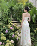 New Fashion Sexy Floral Design A-Line Beach Holiday Spaghetti Strap Dress HZ1024