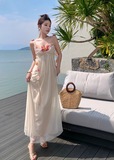Simple Fashion Women Floral Design A-Line Spaghetti Strap Dress HZ1024