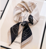 Vintage Elegant Floral Design Versatile Soft Fabric Silk Scarf HZ1024