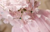 Charming Pink 3D Flowers Design Elegant Mesh Sleeveless Strapless Homecoming Dress HZ1024