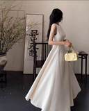 Simple Fashion Pink Design Elegant A-line Sleeveless Women Vest Dress HZ1024