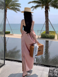 New Fashion Sleeveless Design A-line Beach Holiday Spaghetti Strap Dress HZ1024