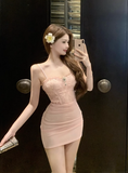 New Style Pink Appliqued Corset Design A-line Spaghetti Strap Homecoming Dress HZ1024