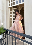 Fashion Sweetheart Sheath Strapless Design A-line Tulle Women Dress HZ1024