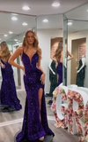Deep V Neck Mermaid Backless Prom Dresses, Open Back Mermaid Formal Evening Dresses HZ1024