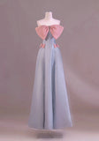 16th Girl Blue Strapless Bow Satin Princess Dresses HZ1024