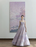 Special Purple A-Line Spaghetti Strap Long Prom Dresses HZ1024