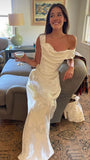 Elegant Sexy One Shoulder Bodycon Applique Evening Gown Long Ball Gown HZ1024