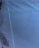 Blue A-Line Strapless Lace Applique Ball Gown HZ1024