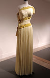 Chic Yellow Strapless Irregular Neck Pleated Ball Gown HZ1024