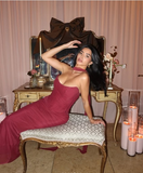 Chic Burgundy Off-the-shoulder Mermaid Floor-length Prom Dress Evening Dress HZ1024