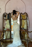 Elegant Ivory Strapless A-Line Tulle Evening Gown Wedding Dress HZ1024