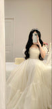 Elegant A-Line Ivory Off-Shoulder Tulle 19th Birthday Princess Dress Prom Dress HZ1024