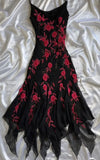 Vintage Strap Rose Floral Embroidery Irregular Skirt Ball Gown HZ1024