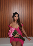Pink Low Neck Ruffle Irregular Skirt Backless Short Prom Dress Birthday Party Dress HZ1024