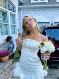 White Off Shoulder A-Line Mini Party Dress Homecoming Dress HZ1024