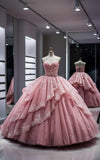 Sweet Princess Dress Strapless Sweetheart Neck A-Line Prom Dress Evening Gown HZ1024