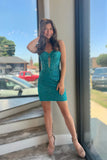 Fashion Turquoise Blue Appliques Beaded Design Sweetheart Strapless Homecoming Dress HZ1024